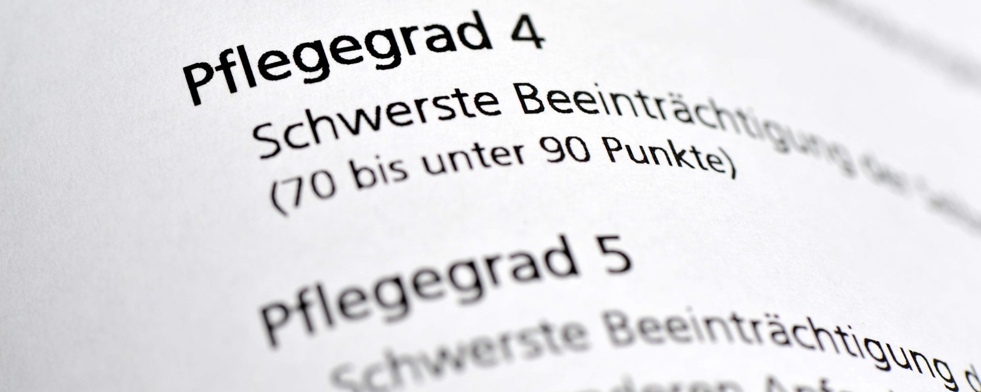 Detail-Ausschnitt einer Beschreibung zum 4. Pflegegrad